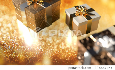 The Gift box for celebration or holiday concept 3d rendering. The Gift box for celebration or holiday concept 3d rendering. 118887263