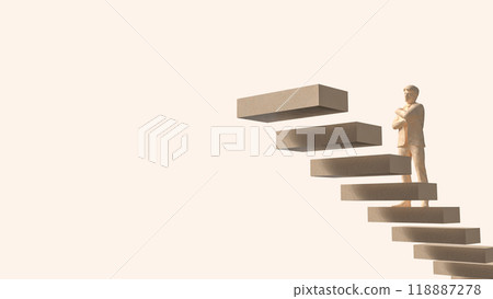 The Man on stair for Business concept 3d rendering. 118887278