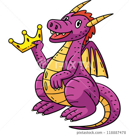Dragon Holding a Trident Cartoon Colored Clipart Dragon Holding a Trident Cartoon Colored Clipart 118887478