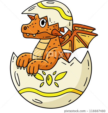 Dragon Coming Out of Egg Cartoon Colored Clipart Dragon Coming Out of Egg Cartoon Colored Clipart 118887480