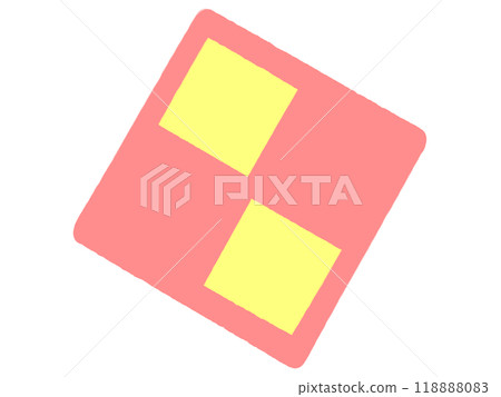 Simple two-color square chocolate cookie icon illustration material 118888083