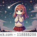 Girl wishing upon a star 118888208