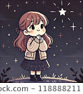 Girl wishing upon a star 118888211