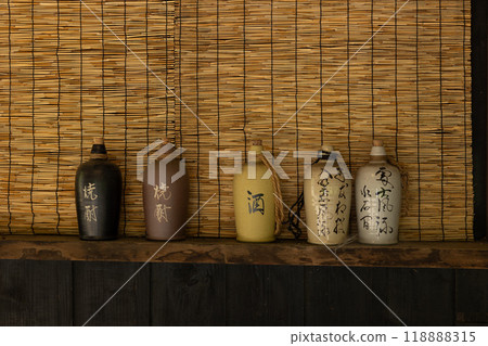 Japan old shop sake display Japan old shop sake display 118888315