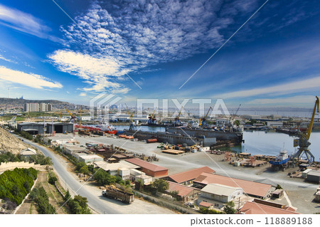 Beautiful streetscape of the walled city of Baku Old Town Beautiful streetscape of the walled city of Baku Old Town 118889188