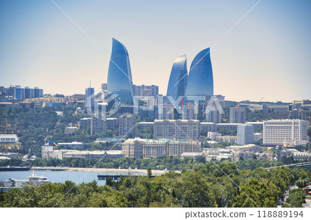 Beautiful streetscape of the walled city of Baku Old Town Beautiful streetscape of the walled city of Baku Old Town 118889194