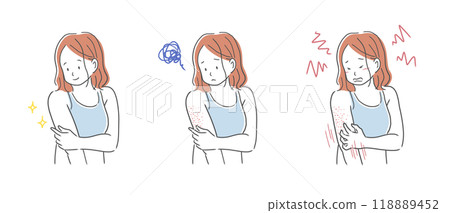 上臂皮膚狀況前後圖解集 上臂皮膚狀況前後圖解集 118889452