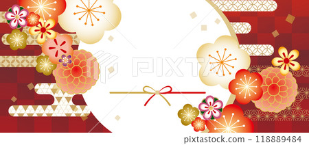 Beautiful Japanese pattern illustration background 118889484