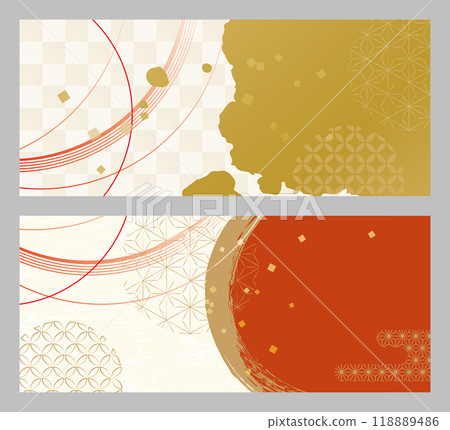 美麗的日本圖案插畫背景集 118889486