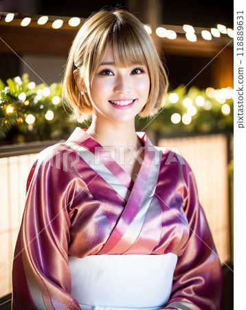 Smiling Yukata Beauty 118889631