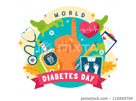World Diabetes Day Vector Illustration on 14 November with Doctors Testing Blood for Glucose and Measuring Sugar in a Flat Style Cartoon Background World Diabetes Day Vector Illustration on 14 November with Doctors Testing Blood for Glucose and Measuring Sugar in a Flat Style Cartoon Background 118889794