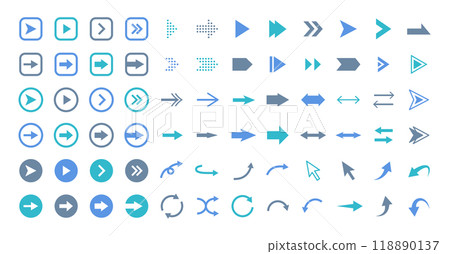 易於使用的簡單藍色箭頭集業務 118890137