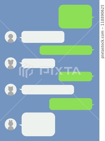 A set of 12 message app speech bubbles and icons 118890625