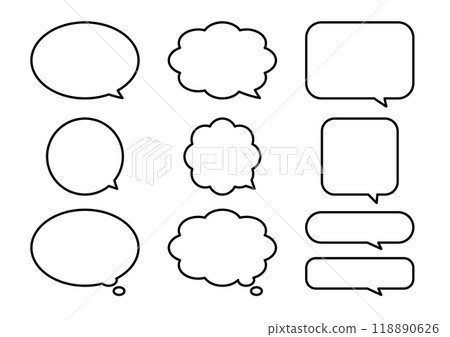 Simple speech bubble set (10 types) 118890626