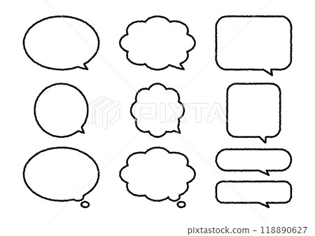 A set of 10 simple handwritten speech bubbles 118890627
