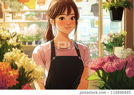 在花店工作的店員 118890885