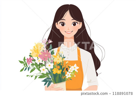 Woman with a bouquet 118891078