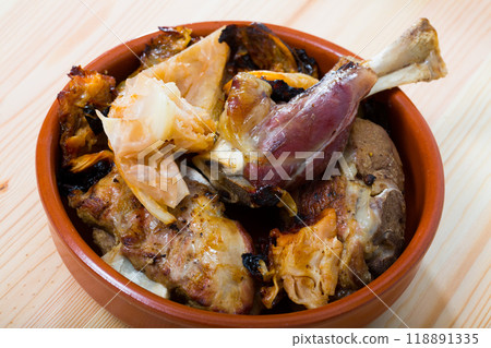 Stewed lamb with cabbage 118891335