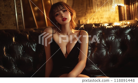 Beautiful cabaret club girl AI generated 118891448