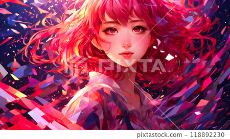 色彩繽紛的圖案和美麗的女孩 118892230