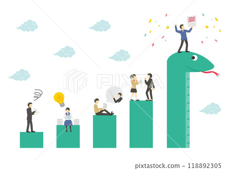 Illustration of a graph with a snake, a student, and a teacher on it_1 Illustration of a graph with a snake, a student, and a teacher on it_1 118892305