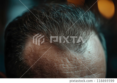 Close-up of a man's head suffering from thinning hair 118893599