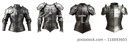 Set of medieval knight armor 118893603