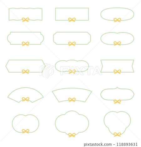 Illustration set of Japanese style, Mizuhiki text frame Illustration set of Japanese style, Mizuhiki text frame 118893631