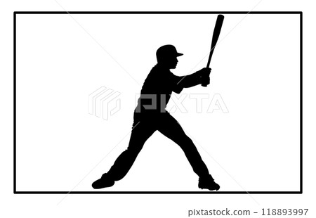 silhouette of a person playing baseball, Baseball Batter Hitting Ball with Bat for Home Run silhouette. silhouette of a person playing baseball, Baseball Batter Hitting Ball with Bat for Home Run silhouette. 118893997
