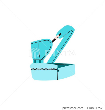 Vector illustration depicting an ergonomic baby carrier with a comfortable belt on a white background Vector illustration depicting an ergonomic baby carrier with a comfortable belt on a white background 118894757