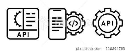 API icon application programming interface vector stock illustration 118894763