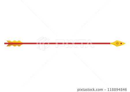 Medieval arrow. Fighting decorative cartoon arrows Design element for poster, label or sign on menu. Color vintage symbols 118894846