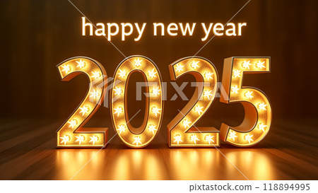 Golden New Year Countdown Clock happy new year 2025 118894995