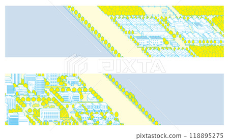建築物的城市景觀插圖。 建築物的城市景觀插圖。 118895275