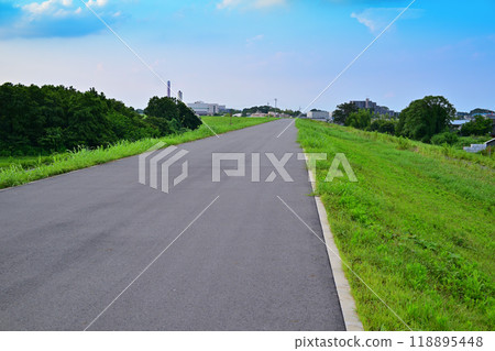 Cycling course midsummer scenery 118895448