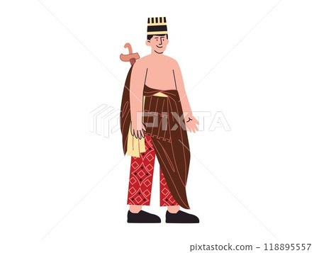 Central of Java Indonesia traditional cultural heritage Javanese Dodot clothes wedding dress tradition culture design icon character 118895557
