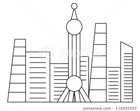 China metropolitan city urban town modern tourism destination place Chinese culture outline art icon design China metropolitan city urban town modern tourism destination place Chinese culture outline art icon design 118895593