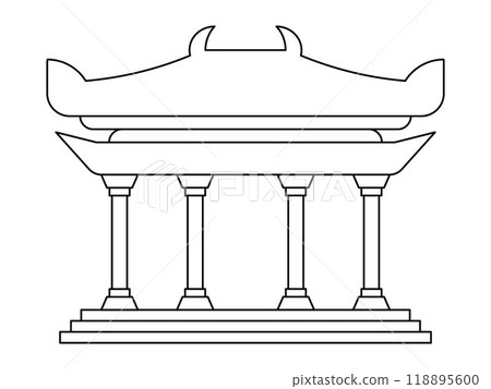 Chinese oriental structural architecture building ancient history place pavilion China landmark design icon set Chinese oriental structural architecture building ancient history place pavilion China landmark design icon set 118895600