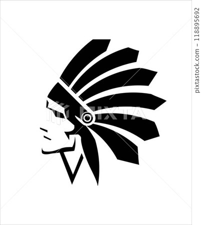 head of native american chief head of native american chief 118895692