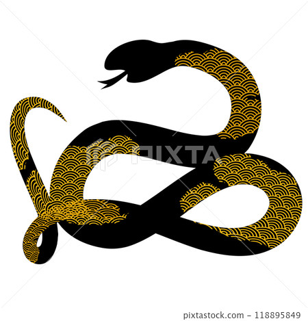 Snake New Year's card silhouette icon 118895849