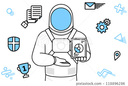 DX 的圖像,太空人使用數位技術改進工作 DX 的圖像,太空人使用數位技術改進工作 118896286