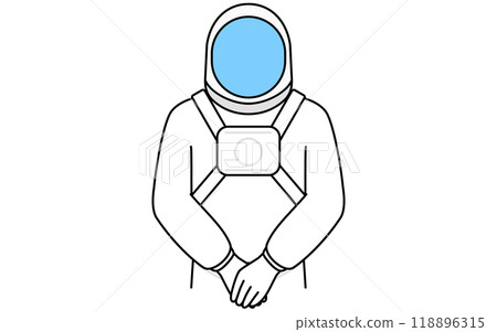 太空人將雙手交叉放在身體前面 118896315