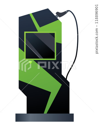 Car charger icon. Electromobile charging station, alternative fuel. Ev electric, clean energy of the future. Vector illustration in flat style, modern design Car charger icon. Electromobile charging station, alternative fuel. Ev electric, clean energy of the future. Vector illustration in flat style, modern design 118896901