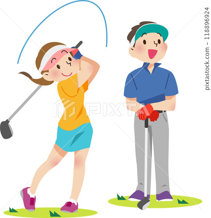 Men and women enjoying golf 118896924