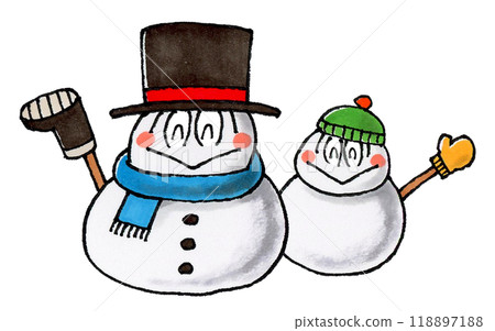 Snowman parent and child Snowman parent and child 118897188