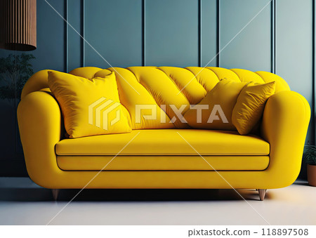 apartment with a bright sofa. Generative AI 118897508