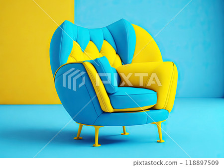 Bright and yellow interior design 118897509