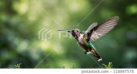 close-up hummingbird in flight 118897578