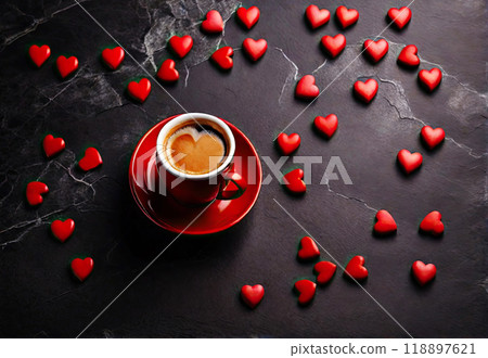 coffee with heart sign. 118897621