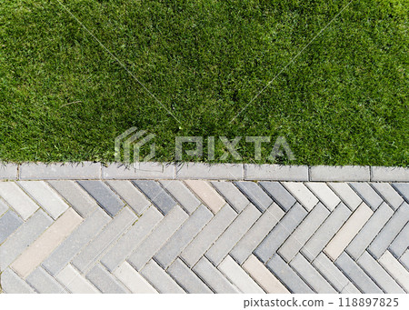 grass texture with sidewalk grass texture with sidewalk 118897825